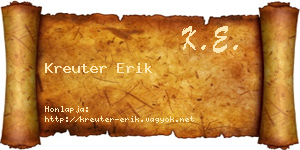 Kreuter Erik névjegykártya